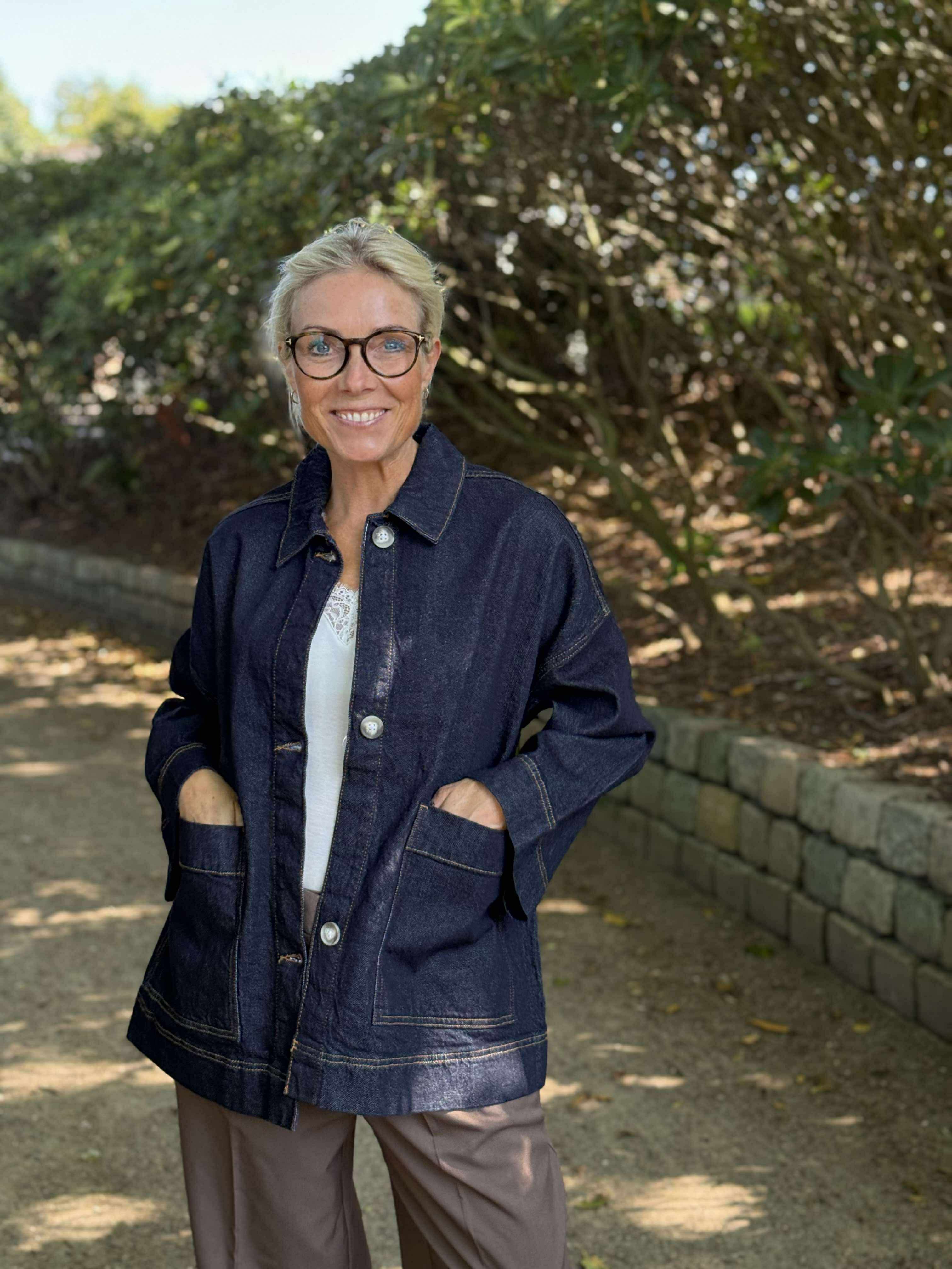 AWVERENA Denim Jacket - Dark Blue Denim